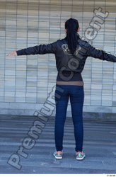 Whole Body Woman T poses Slim Standing Street photo references